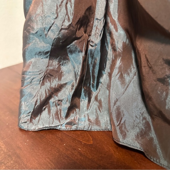 Vintage JS Collections Y2K Blue Iridescent Silky Slip Maxi Skirt Women’s Size 8 - Picture 10 of 13